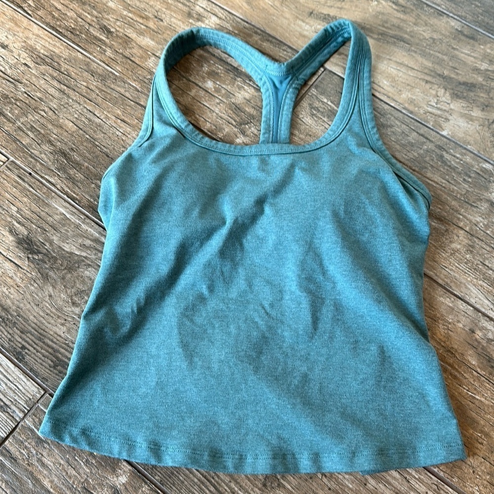 prANa Womens Heavana Scoop Neck Racerback Tank XSMALL cool dusk Heather